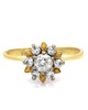 Diamond Flower Ring in Yellow Gold